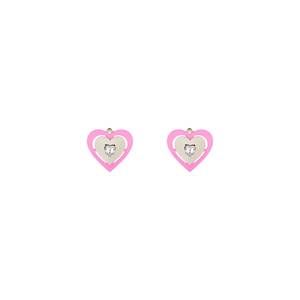 Saf safu pink neon heart clip-on earrings